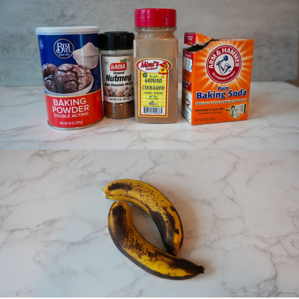 Ingredients for pumpkin banana bread.