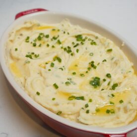 Rosemary Garlic Mashed Potatoes in a dish.