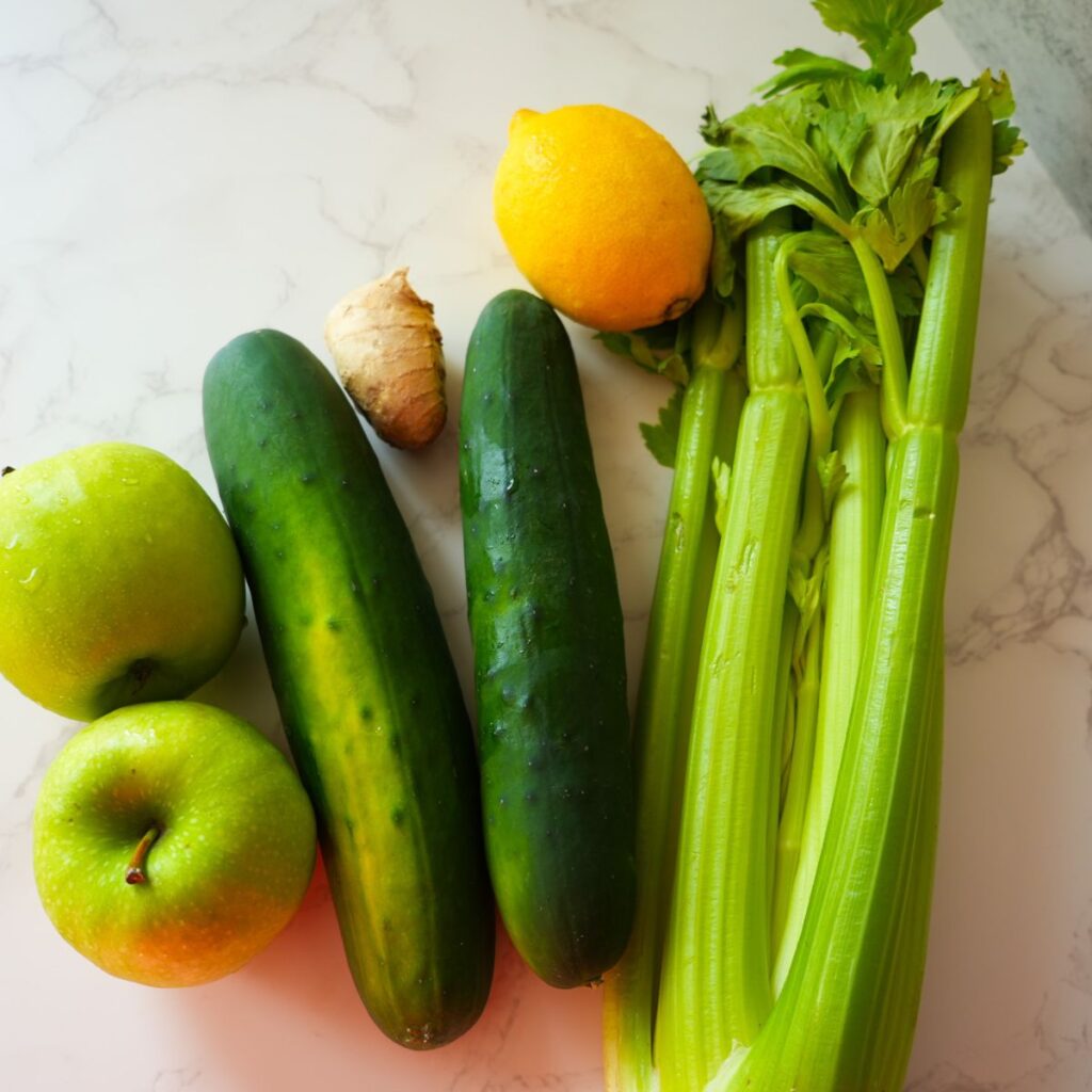 Ingredients for green juice.