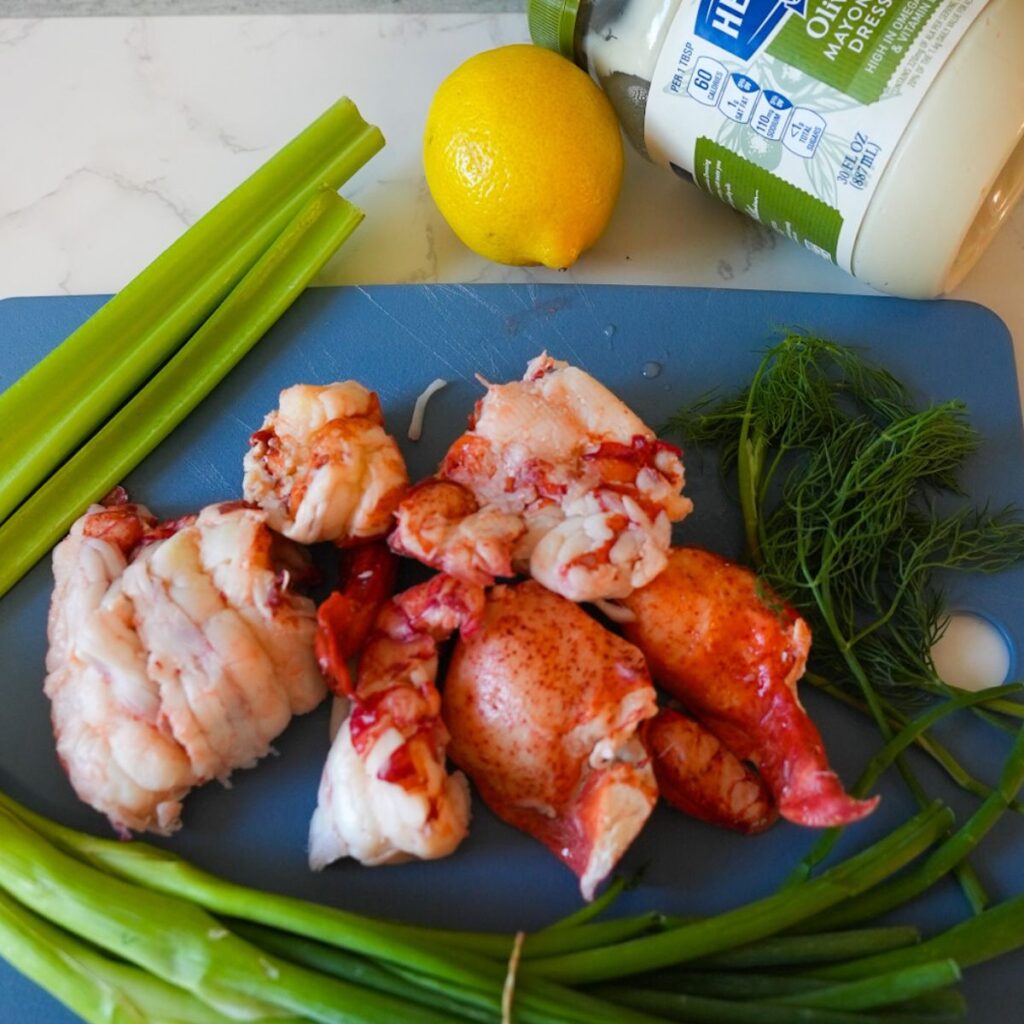 Lobster roll recipe ingredients.