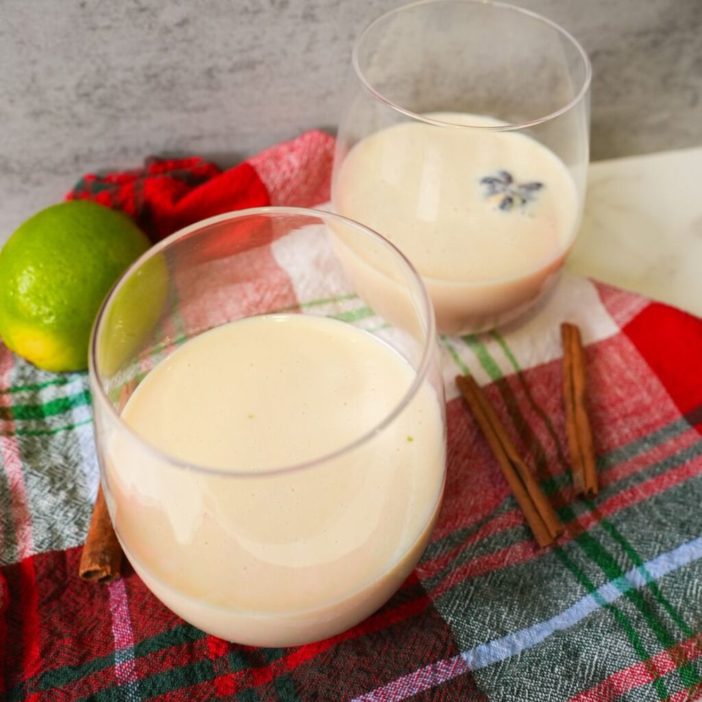 Two chilled glasses of Haitian cremas.