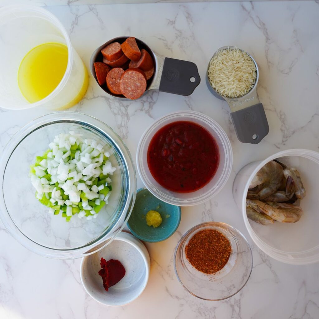 Jambalaya Ingredients.