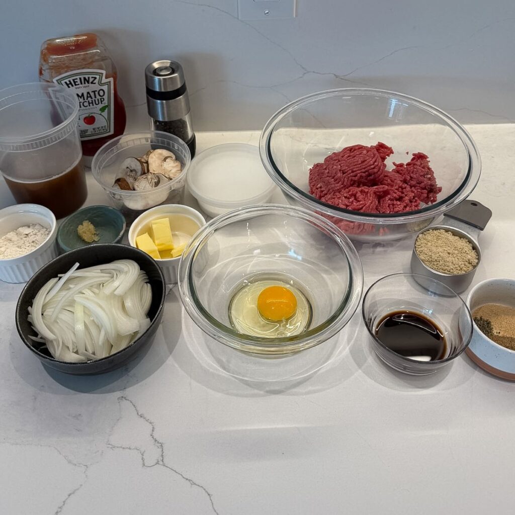 Ingredients for Salisbury steak