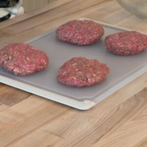 Salisbury steak patties before cooking.