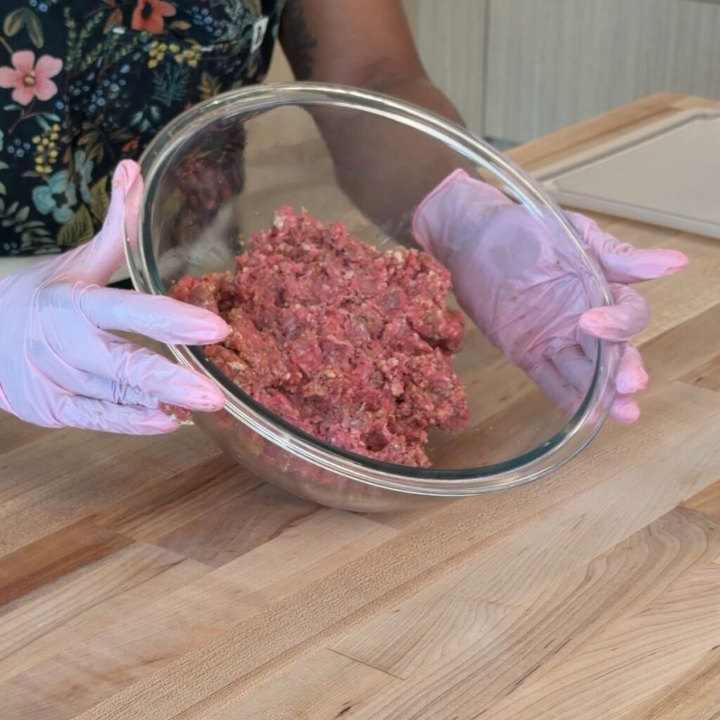 Ground beef in a bowl