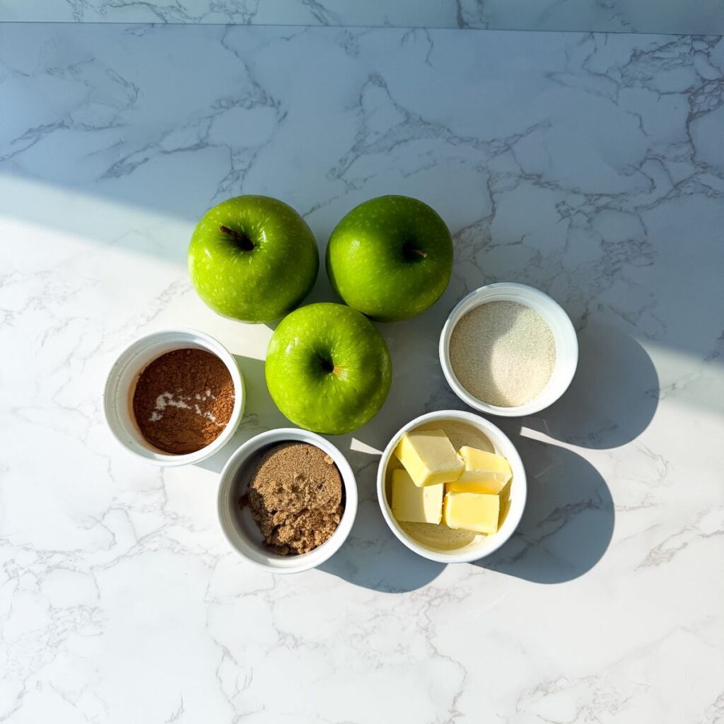 Ingredients for southern fried apples.