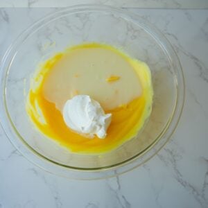 Pudding with sour cream and sweetened condensed milk.