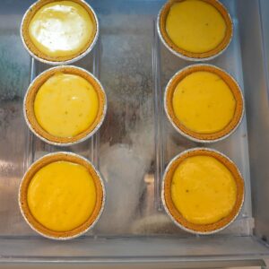 Key lime pies in the freezer.