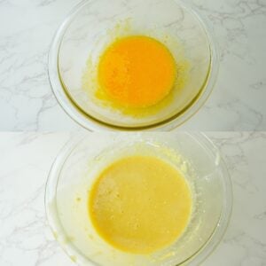Egg yolks mixed with sugar and custard.