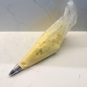 Dole whip in a piping bag.
